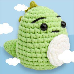 Cute Dinosaur And Friend Crochet Kit Ages 12 + Thicker Yarn And Hook